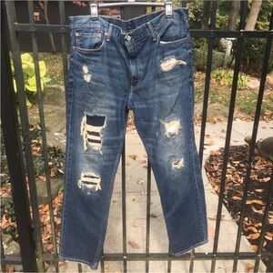 Levi’s 511 high-rise 40 x 30 distressed boyfriend jeans